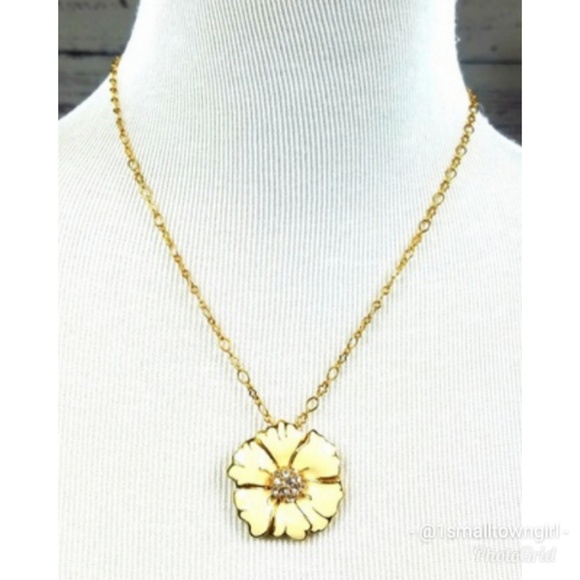 J. Crew enameled floral pendant necklace 10" drop - Picture 6 of 6